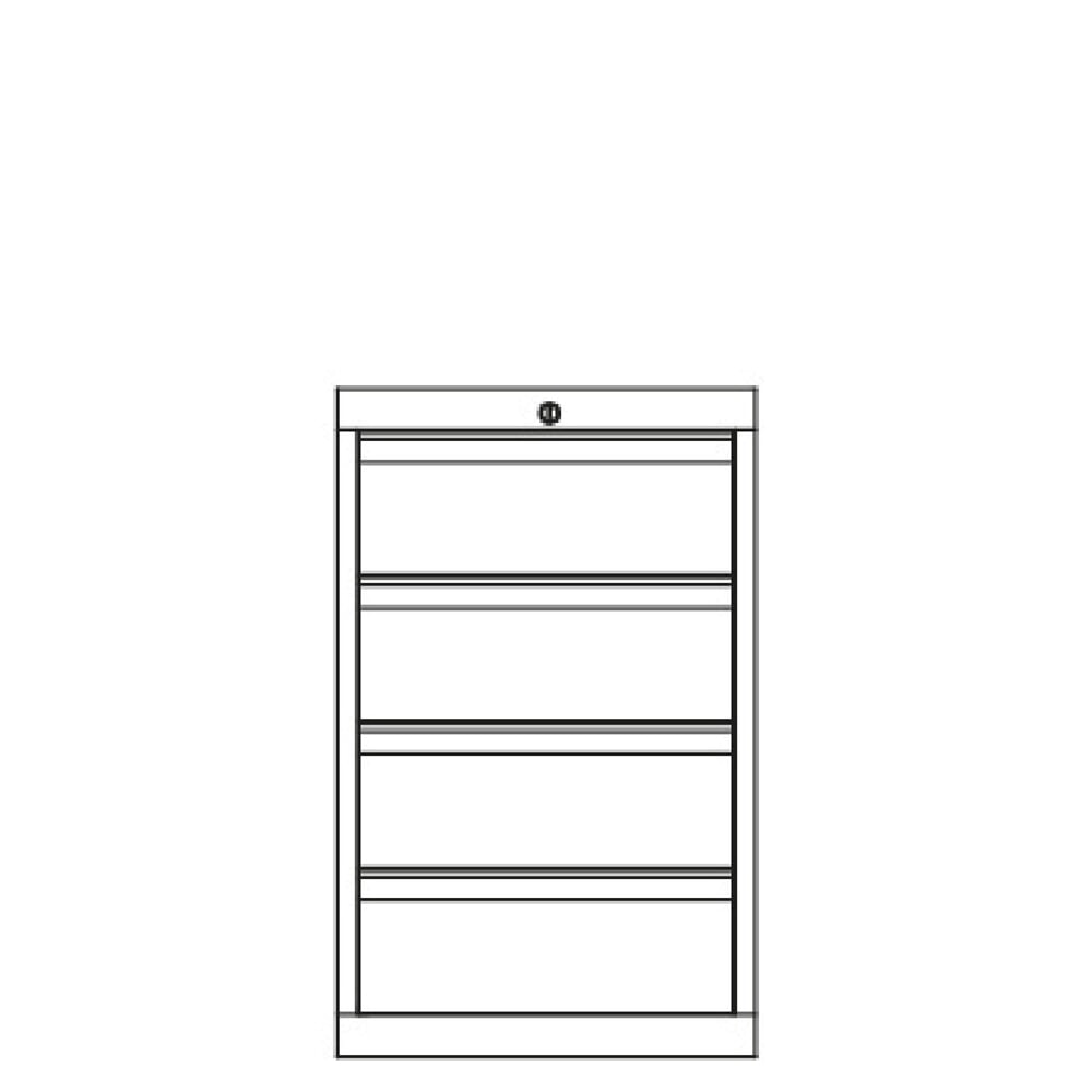N° de l'image du produit 4 : Armoire à tiroirs PAVOY, hauteur 800 mm, tiroirs 4 x 175 mm, largeur 500 mm, gris clair, bleu clair