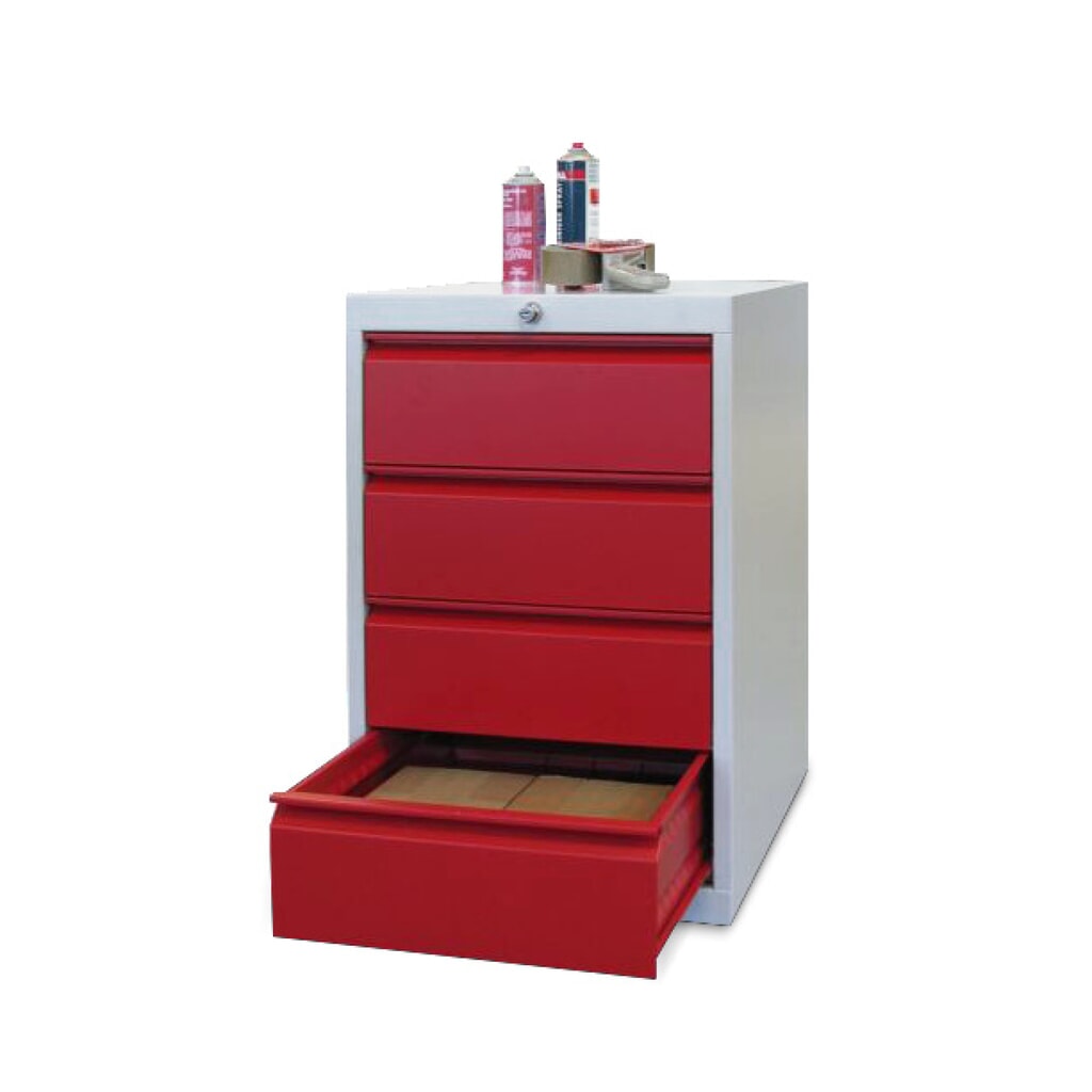 Armoire à tiroirs PAVOY, hauteur 800 mm, tiroirs 4 x 175 mm, largeur 500 mm, gris clair, bleu clair Illustration du produit: Armoire à tiroirs PAVOY, hauteur 800 mm, tiroirs 4 x 175 mm, largeur 500 mm, gris clair, bleu clair