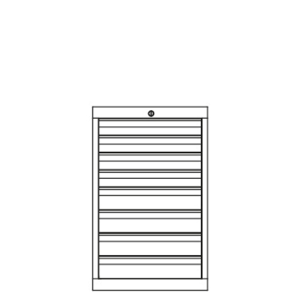 N° de l'image du produit 3 : Armoire à tiroirs PAVOY, hauteur 800 mm, tiroirs 4 x 75 mm + 4 x 100 mm, largeur 500 mm, gris clair, bleu clair