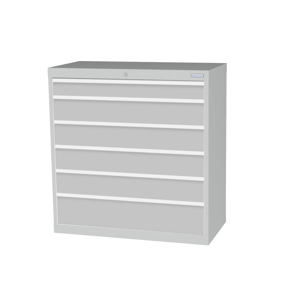 Armoire à tiroirs Profi, tiroirs de 1 x 100 + 4 x 150 + 1 x 200 mm, H x l x P 1 019 x 980 x 500 mm Bedrunka+Hirth, gris clair, gris clair Illustration du produit: Armoire à tiroirs Profi, tiroirs de 1 x 100 + 4 x 150 + 1 x 200 mm, H x l x P 1 019 x 980 x 500 mm Bedrunka+Hirth, gris clair, gris clair