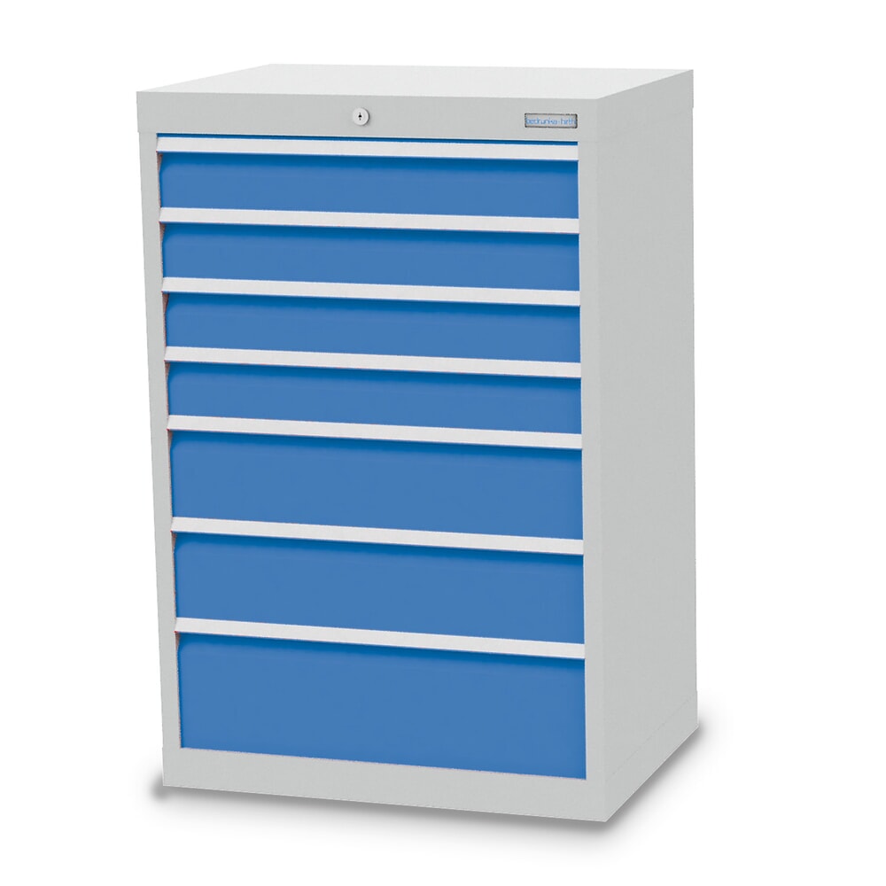 Illustration du produit: Armoire à tiroirs Profi, tiroirs de 4 x 100 + 2 x 150 + 1 x 200 mm, H x l x P 1 019 x 680 x 500 mm Bedrunka+Hirth, gris clair, bleu clair