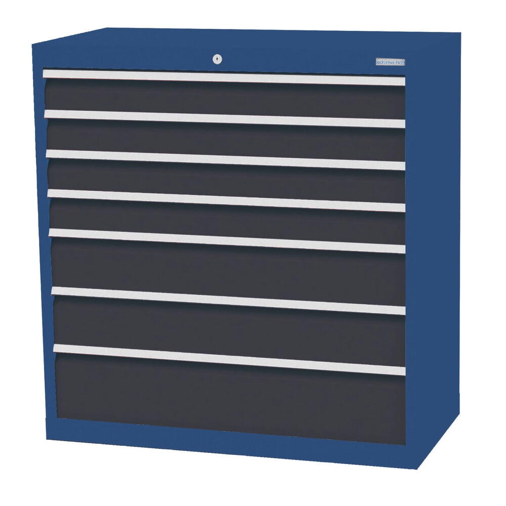 Illustration du produit: Armoire à tiroirs Profi, tiroirs de 4 x 100 + 2 x 150 + 1 x 200 mm, H x l x P 1 019 x 980 x 500 mm Bedrunka+Hirth, bleu gentiane, gris anthracite