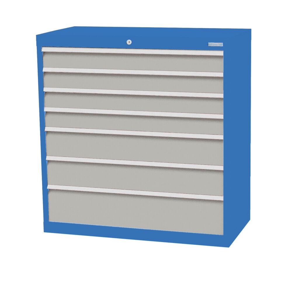 Illustration du produit: Armoire à tiroirs Profi, tiroirs de 4 x 100 + 2 x 150 + 1 x 200 mm, H x l x P 1 019 x 980 x 500 mm Bedrunka+Hirth, bleu clair, gris clair