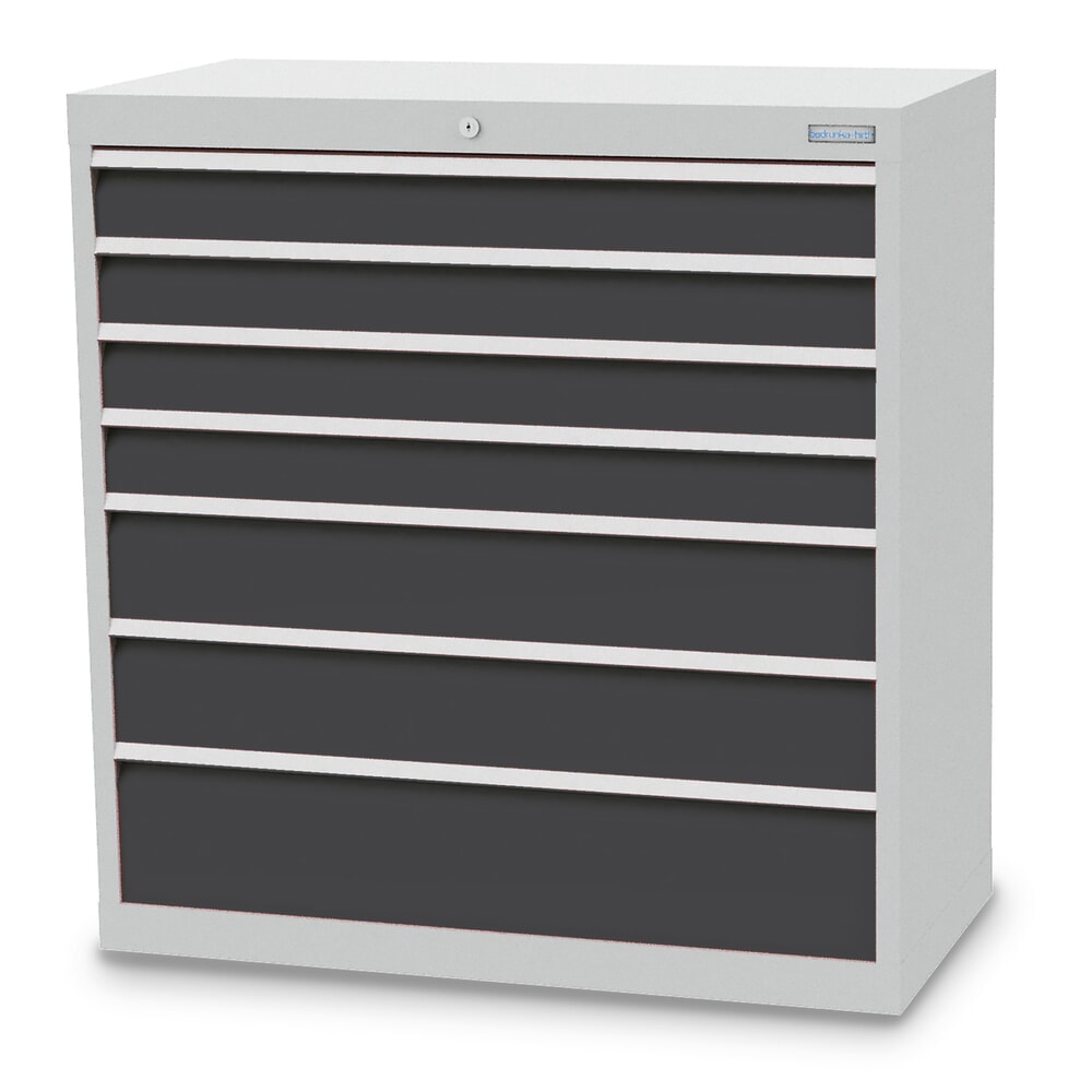 Illustration du produit: Armoire à tiroirs Profi, tiroirs de 4 x 100 + 2 x 150 + 1 x 200 mm, H x l x P 1 019 x 980 x 500 mm Bedrunka+Hirth, gris clair, gris anthracite