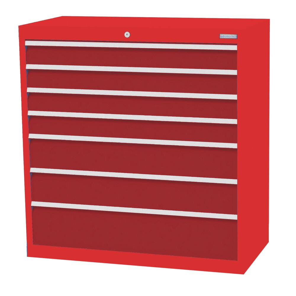 Illustration du produit: Armoire à tiroirs Profi, tiroirs de 4 x 100 + 2 x 150 + 1 x 200 mm, H x l x P 1 019 x 980 x 500 mm Bedrunka+Hirth, rouge signalisation, rouge rubis