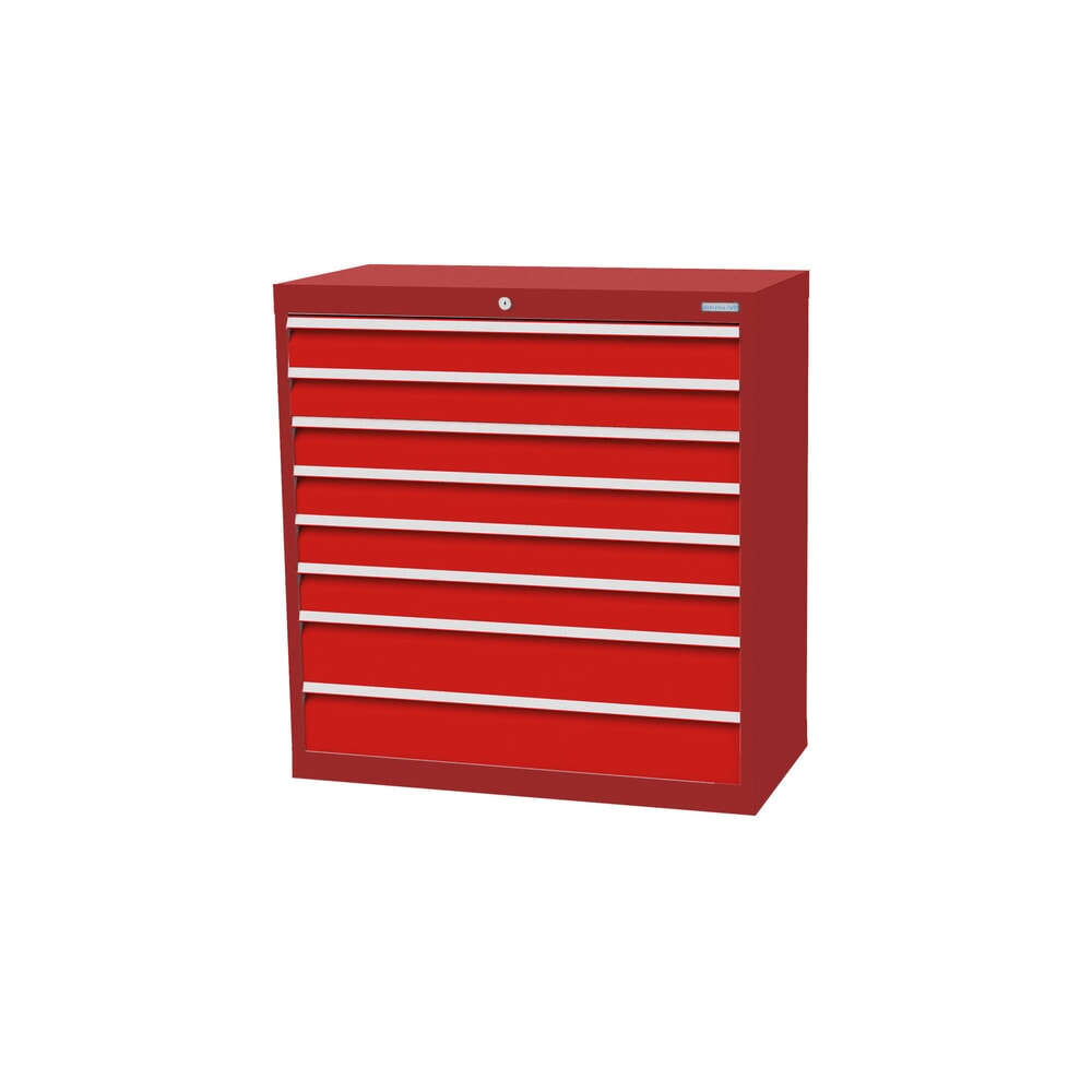 Illustration du produit: Armoire à tiroirs Profi, tiroirs de 6 x 100 + 2 x 150 mm, H x l x P 1 019 x 980 x 500 mm Bedrunka+Hirth, rouge rubis, rouge signalisation