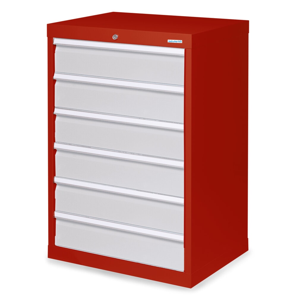 Illustration du produit: Armoire à tiroirs Profi, tiroirs de 6 x 150 mm, H x l x P 1 019 x 680 x 500 mm Bedrunka+Hirth, rouge rubis, gris clair