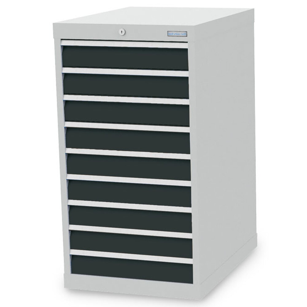 Illustration du produit: Armoire à tiroirs R 18-24 Bedrunka+Hirth, H x l x P 1 019 x 555 x 736 mm, gris clair, gris anthracite, 9 tiroirs 9 x 100 mm