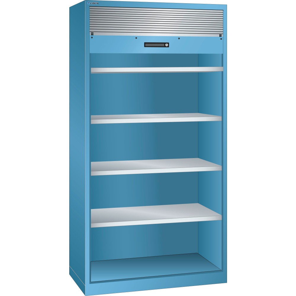 Illustration du produit: Armoire à volet LISTA, (lxPxH) 1 000x580x1 950 mm, 4 étagères réglables, bleu clair