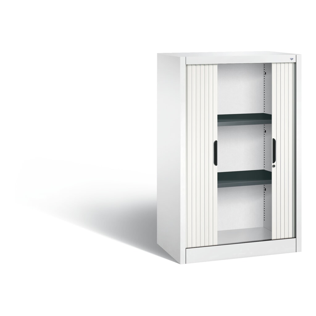N° de l'image du produit 4 : Armoire à volet roulant C+P, 3 hauteurs de classeur, largeur 800 mm, blanc pur