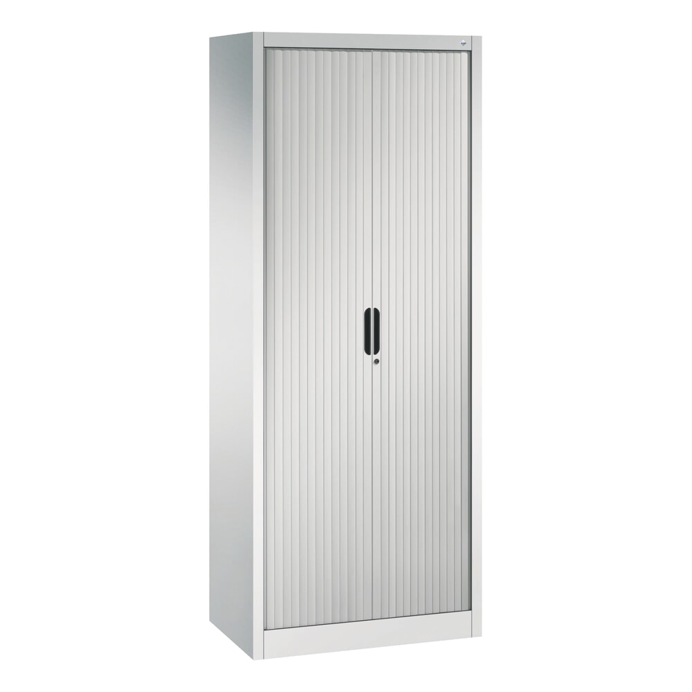 N° de l'image du produit 1 : Armoire à volet roulant C+P, 5 hauteurs de classeur, largeur 800 mm, gris clair