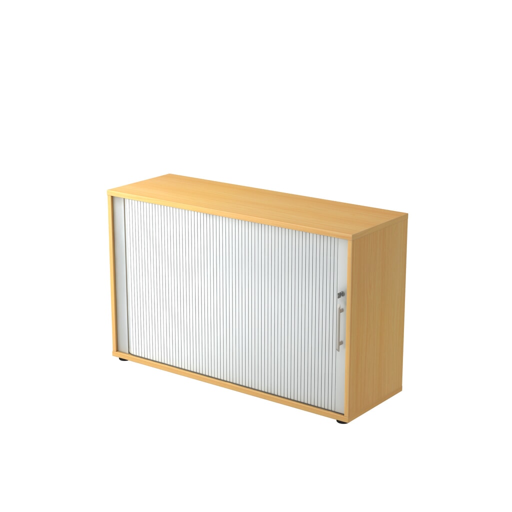 Illustration du produit: Armoire à volet roulant Hammerbacher hor. 2OH 120 cm RE hêtre/argenté