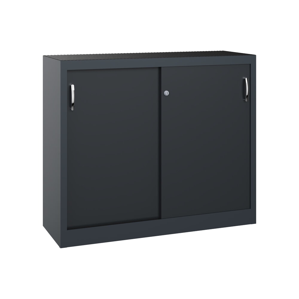 Illustration du produit: Armoire d’appoint d’atelier C+P avec 1 tablette, H x l x P 1 000 x 1 200 x 400 mm, gris anthracite, gris noir