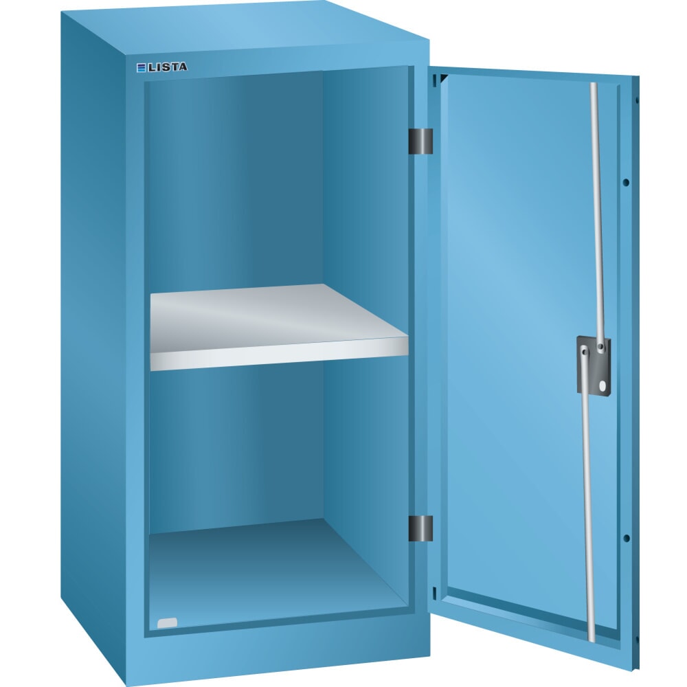 Illustration du produit: Armoire d'appoint LISTA, (lxPxH) 500x400x1 000 mm, 1 étagère réglable, bleu clair, KEY Lock