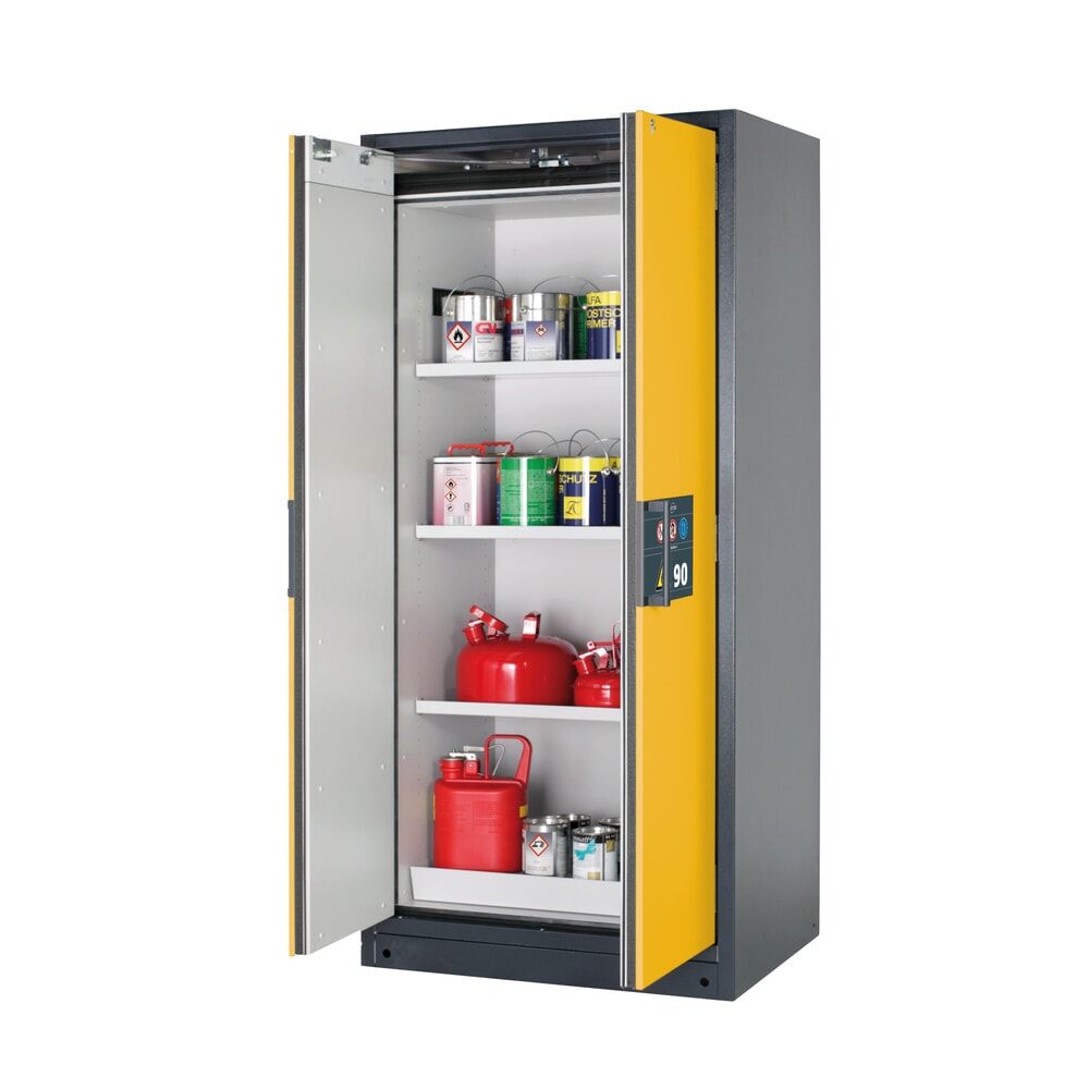 Illustration du produit: Armoire coupe-feu asecos® Q-PEGASUS / type 90, 3 tablettes, haut. x larg. x prof. 1 953 x 893 x 615 mm, jaune d’or