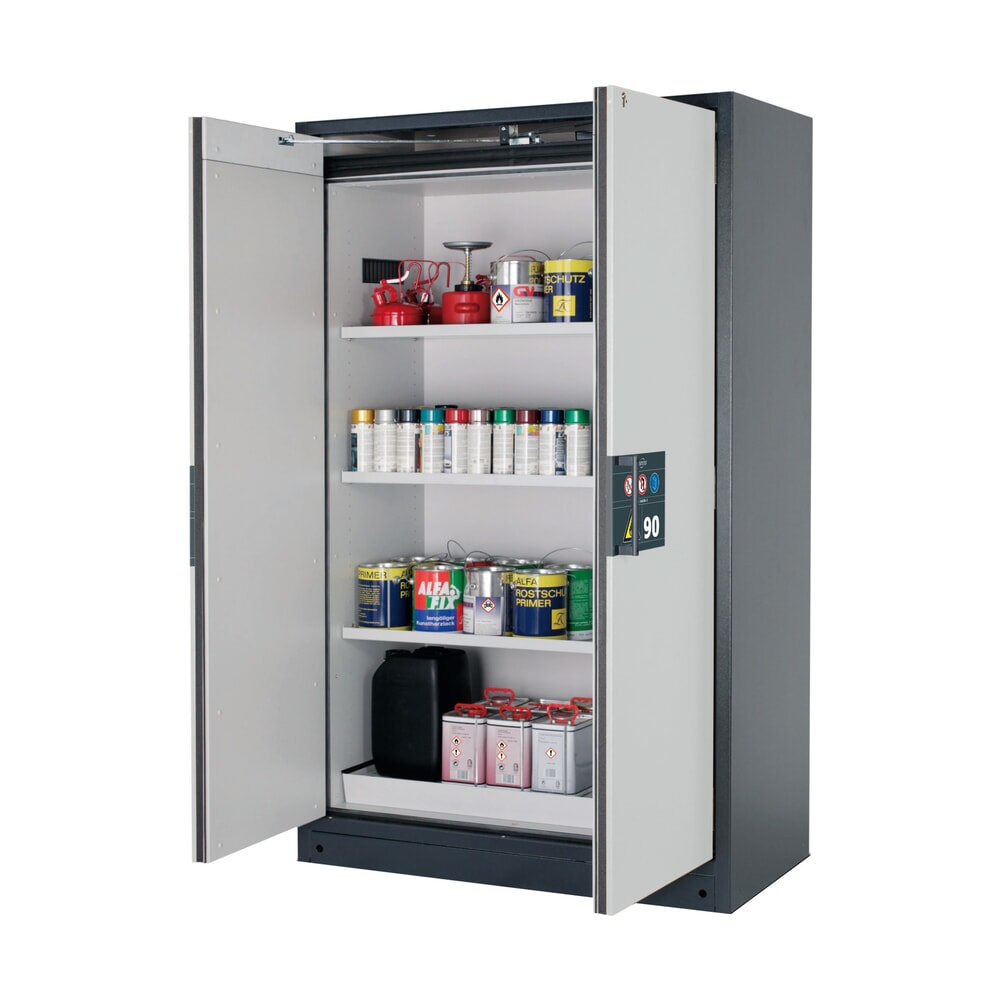 Illustration du produit: Armoire coupe-feu asecos® Q-PEGASUS / type 90, 3 tablettes, haut. x larg. x prof. 1 953 x 1 193 x 615 mm, gris clair