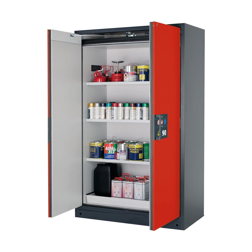 Illustration du produit: Armoire coupe-feu asecos® Q-PEGASUS / type 90, 3 tablettes, haut. x larg. x prof. 1 953 x 1 193 x 615 mm, rouge signalisation
