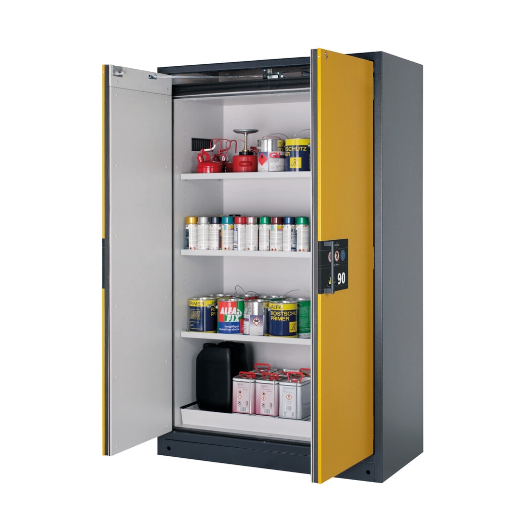 Armoire coupe-feu asecos® Q-PEGASUS / type 90, 3 tablettes, haut. x larg. x prof. 1 953 x 1 193 x 615 mm, jaune d’or Illustration du produit: Armoire coupe-feu asecos® Q-PEGASUS / type 90, 3 tablettes, haut. x larg. x prof. 1 953 x 1 193 x 615 mm, jaune d’or