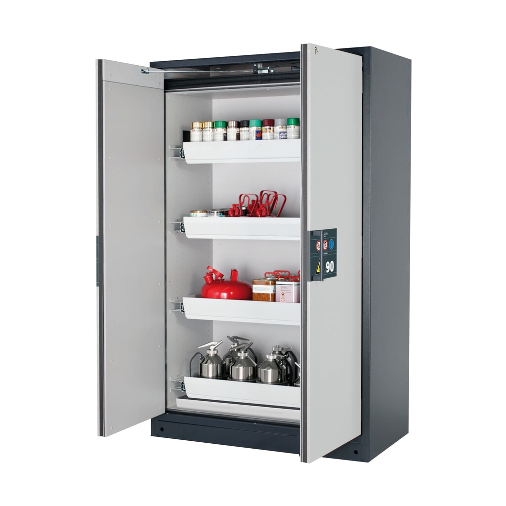 Armoire coupe-feu asecos® Q-PEGASUS / type 90, 4 cuves extractibles, haut. x larg. x prof. 1 953 x 1 193 x 615 mm, gris clair Illustration du produit: Armoire coupe-feu asecos® Q-PEGASUS / type 90, 4 cuves extractibles, haut. x larg. x prof. 1 953 x 1 193 x 615 mm, gris clair