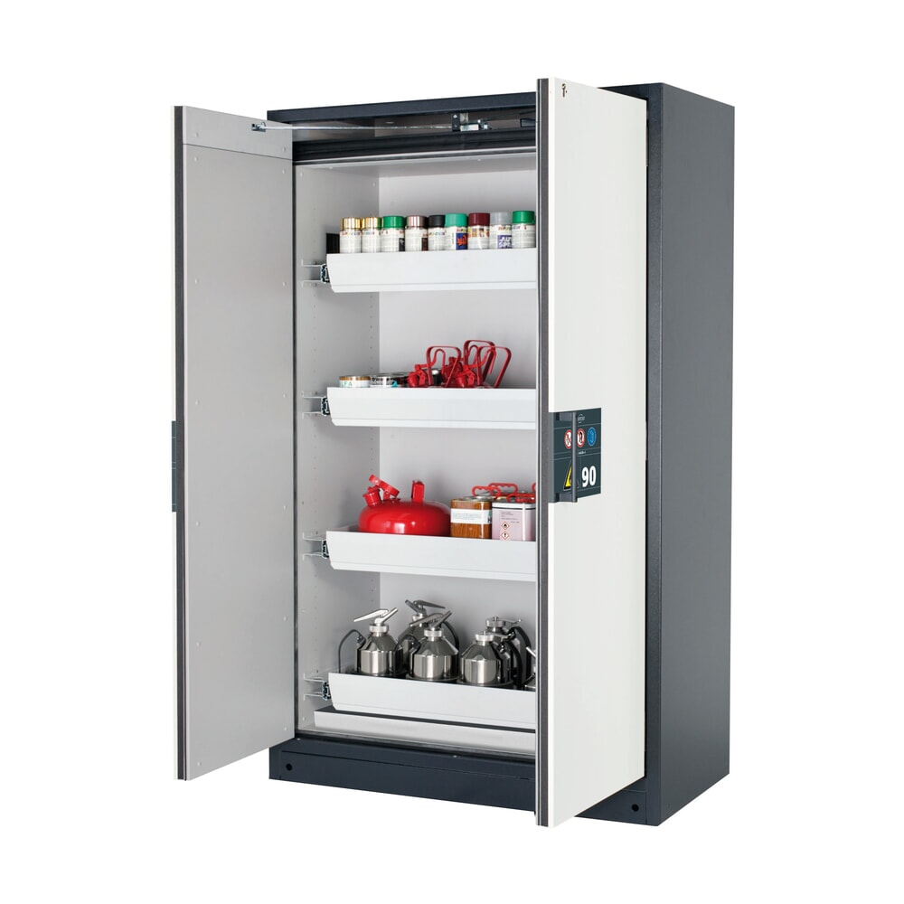 Illustration du produit: Armoire coupe-feu asecos® Q-PEGASUS / type 90, 4 cuves extractibles, haut. x larg. x prof. 1 953 x 1 193 x 615 mm, blanc pur