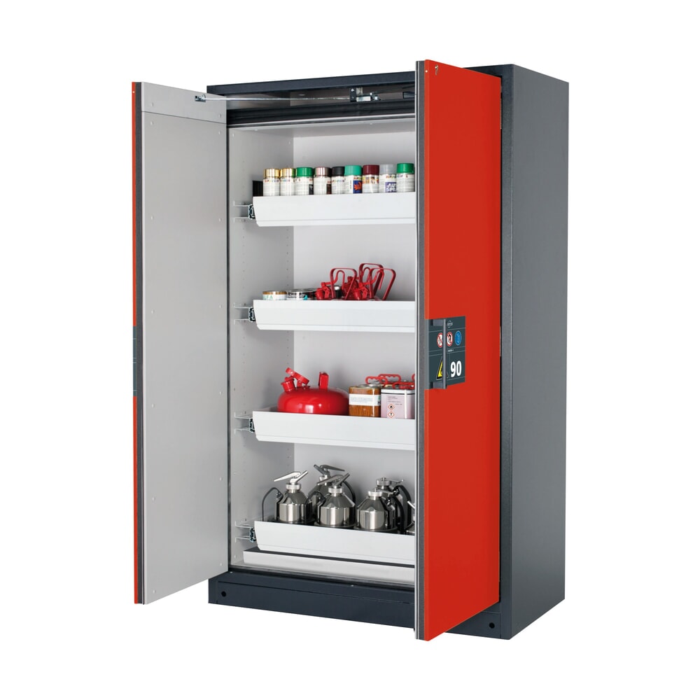 Illustration du produit: Armoire coupe-feu asecos® Q-PEGASUS / type 90, 4 cuves extractibles, haut. x larg. x prof. 1 953 x 1 193 x 615 mm, rouge signalisation