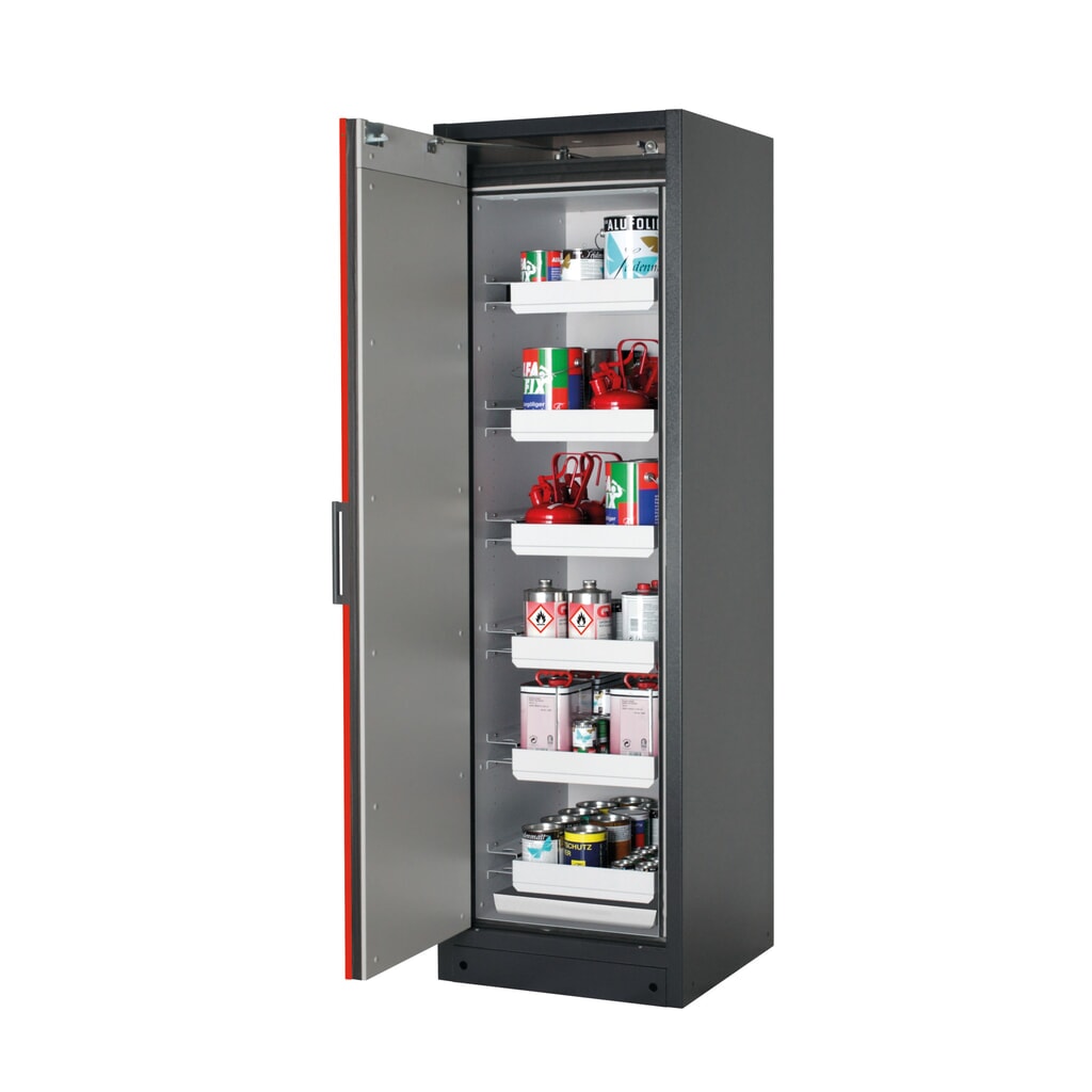 Illustration du produit: Armoire coupe-feu asecos® Q-PEGASUS / type 90, 6 cuves extractibles, haut. x larg. x prof. 1 953 x 599 x 615 mm, rouge signalisation