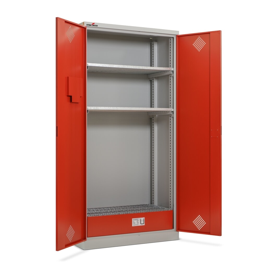 Armoire de sécurité Steinbock® pour conteneurs d’huile, 2 étagères grillagées, 1 cuve de rétention, HxlxP 1 950 x 950 x 500 mm N° de l'image du produit 8 : Armoire de sécurité Steinbock® pour conteneurs d’huile, 2 étagères grillagées, 1 cuve de rétention, HxlxP 1 950 x 950 x 500 mm