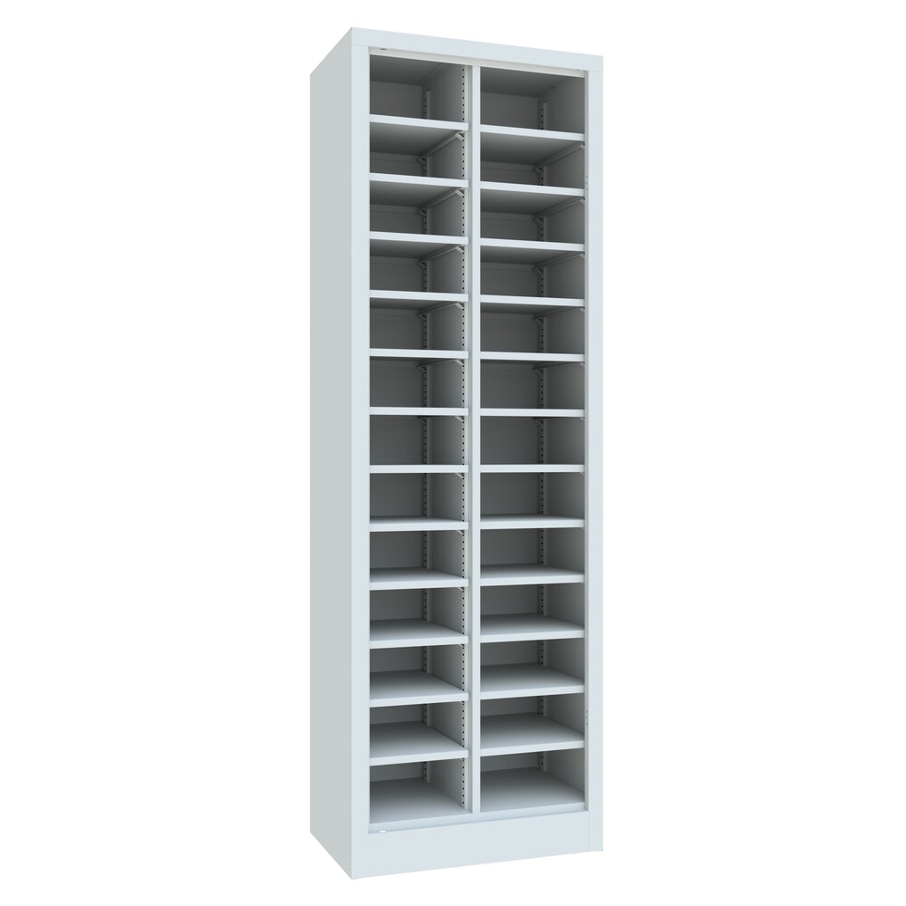 N° de l'image du produit 1 : Armoire de tri PAVOY sans porte, 26 compartiments, gris clair