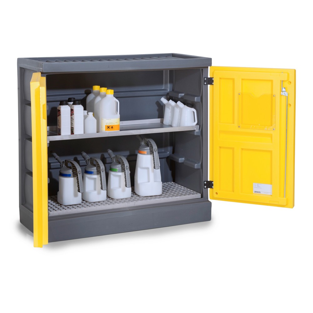 Illustration du produit: Denios armoire pour produits chimiques en polyéthylène (PE), H x l x P 1 130 x 1 225 x 640 mm, 1 cuve + 1 grille en acier inoxydable
