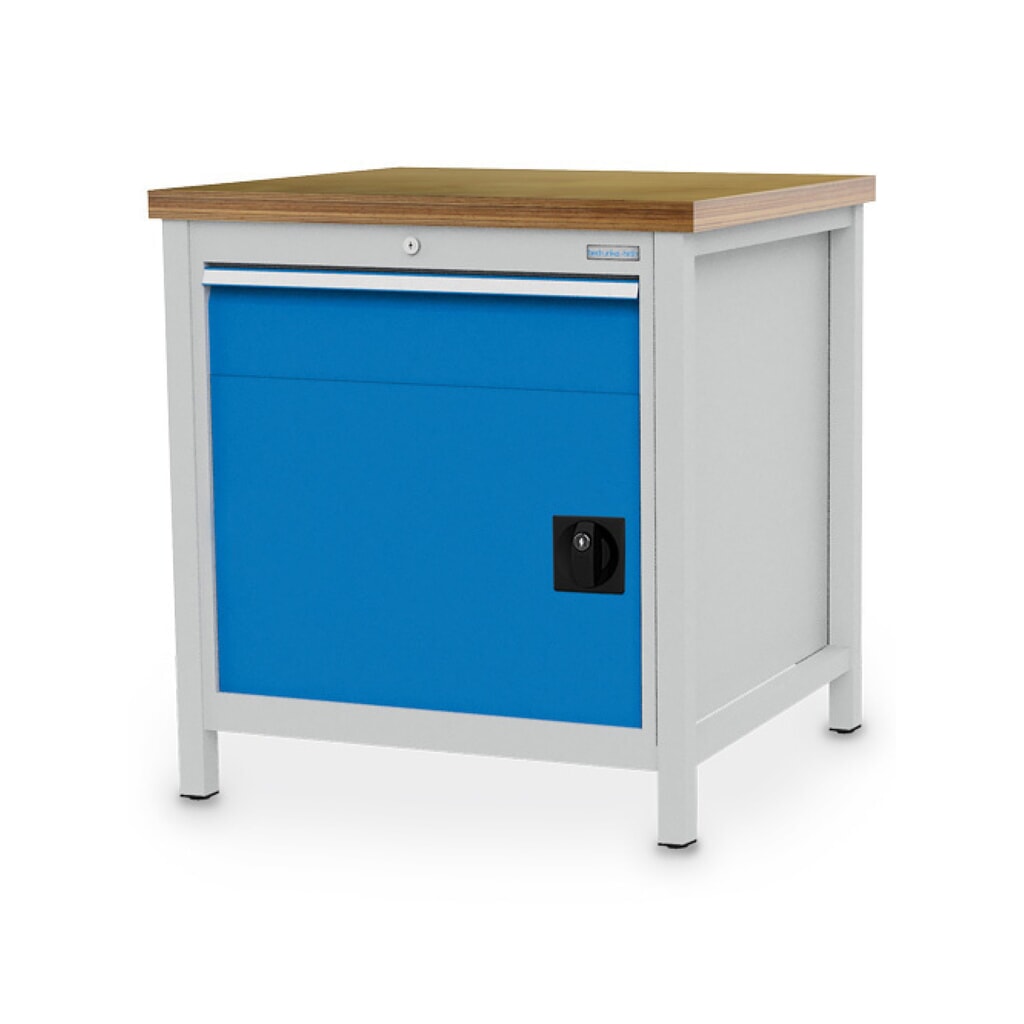 Armoire établi R 24-24 Bedrunka+Hirth, H x l x P 859 x 810 x 750 mm, gris clair, bleu clair, 1 tiroir 1 x 150 mm, 1 porte battante 1 x 450 mm Illustration du produit: Armoire établi R 24-24 Bedrunka+Hirth, H x l x P 859 x 810 x 750 mm, gris clair, bleu clair, 1 tiroir 1 x 150 mm, 1 porte battante 1 x 450 mm