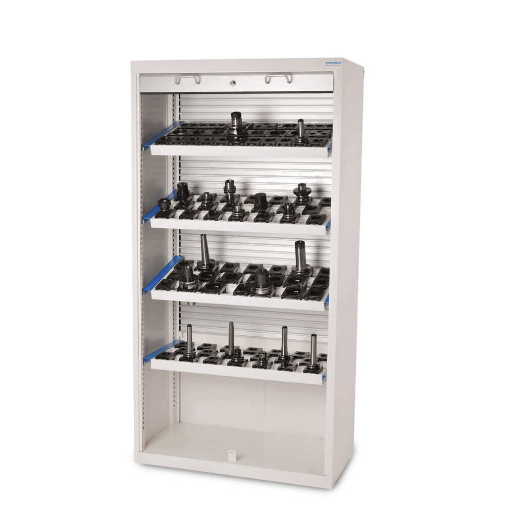Armoire haute Bedrunka+Hirth pour outils CNC avec volet roulant en plastique, H x l x P 1 950 x 1 000 x 500 mm, VDI 50 (64 pièces) Illustration du produit: Armoire haute Bedrunka+Hirth pour outils CNC avec volet roulant en plastique, H x l x P 1 950 x 1 000 x 500 mm, VDI 50 (64 pièces)