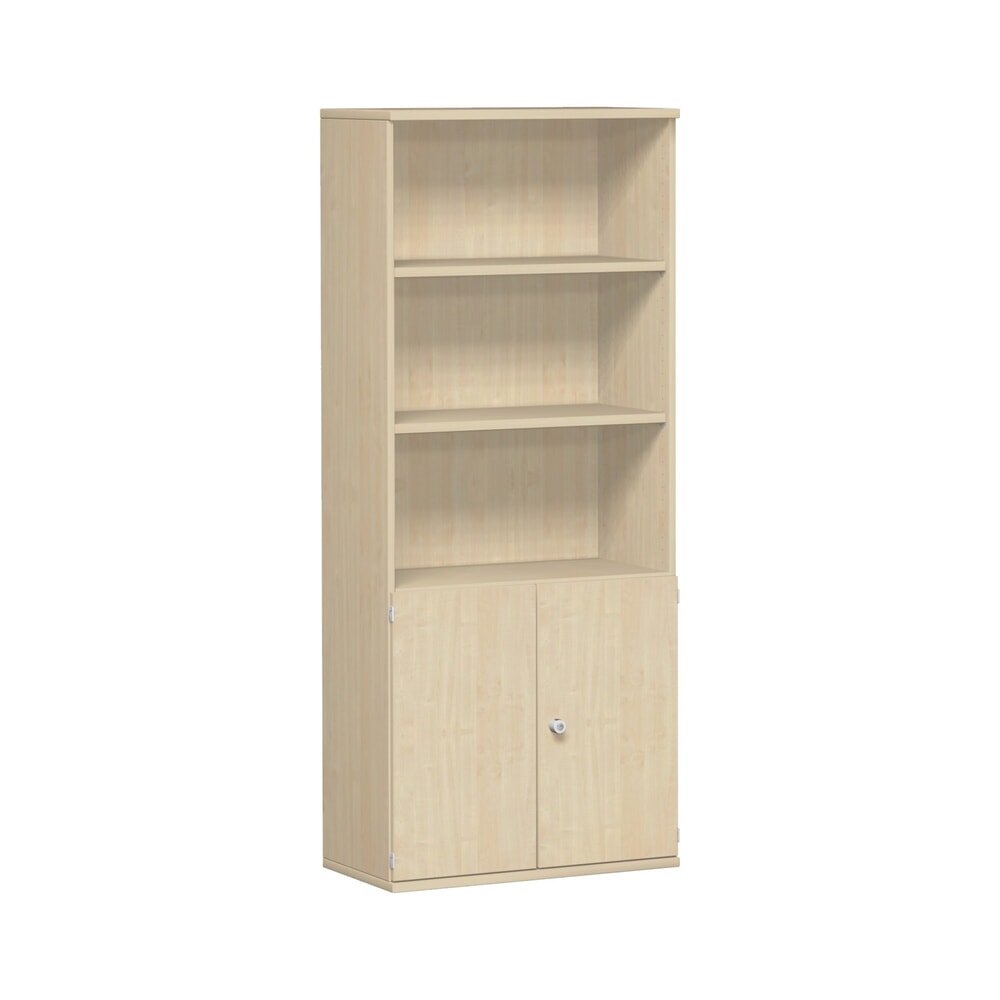 Illustration du produit: Armoire modulaire Profi avec portes en bois, 5 hauteurs de classeurs, érable