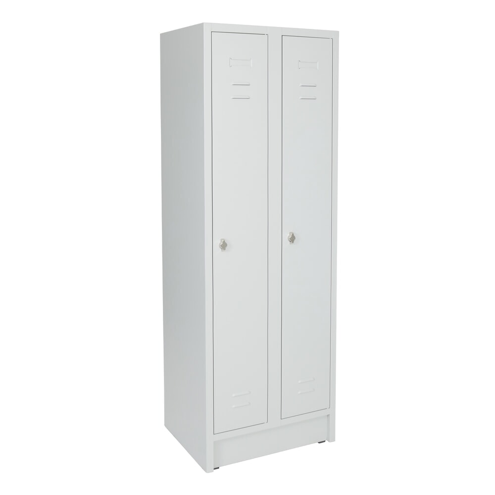 Illustration du produit: Armoire-penderie avec socle HEMMDAL HG-S-2, fermeture à pêne tournant, 2 compartiments, gris clair