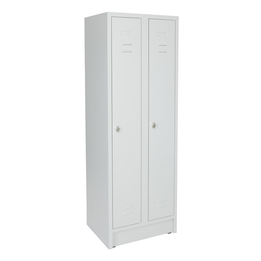 Armoire-penderie avec socle HEMMDAL HG-S-2, fermeture à pêne tournant, 2 compartiments, gris clair Illustration du produit: Armoire-penderie avec socle HEMMDAL HG-S-2, fermeture à pêne tournant, 2 compartiments, gris clair