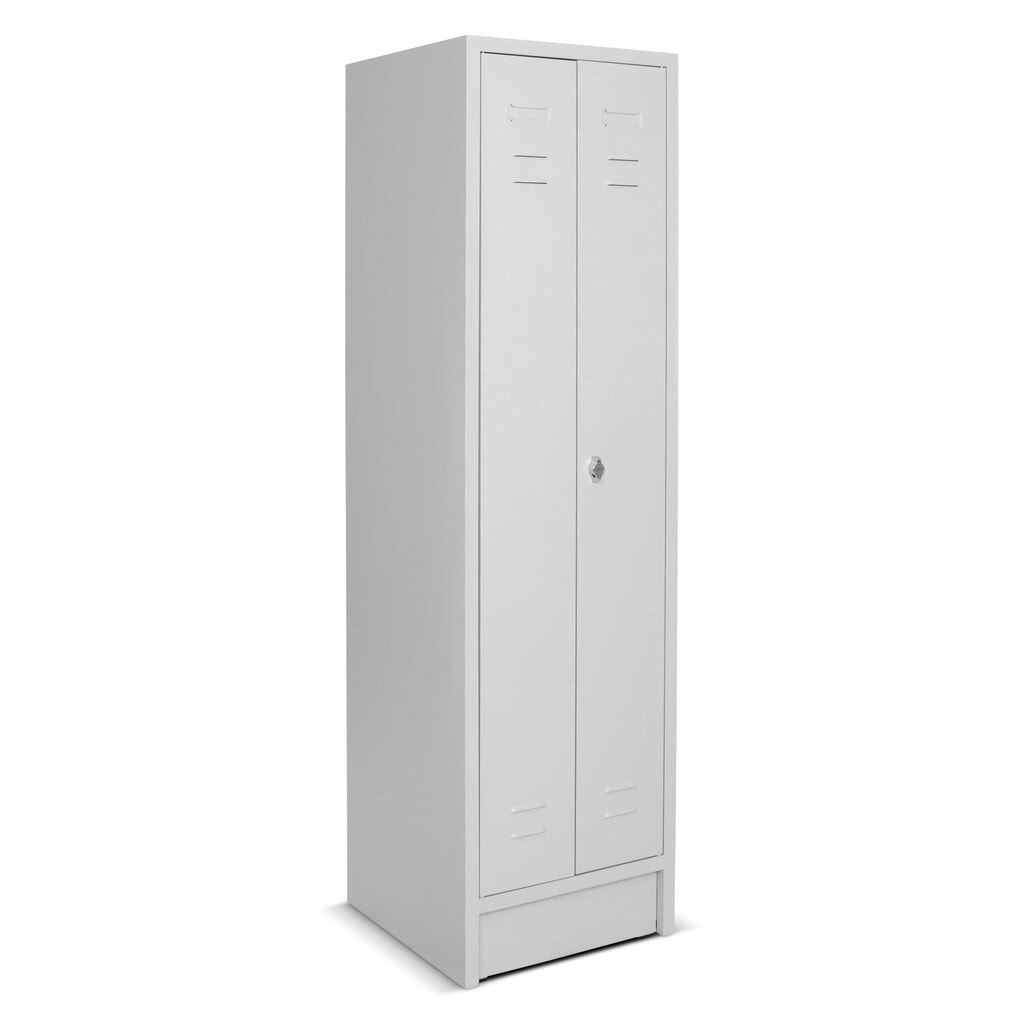 Illustration du produit: Armoire-penderie avec socle + fermeture à pêne tournant, 2 compartiments pour 1 personne, HxlxP 1 800 x 500 x 500 mm