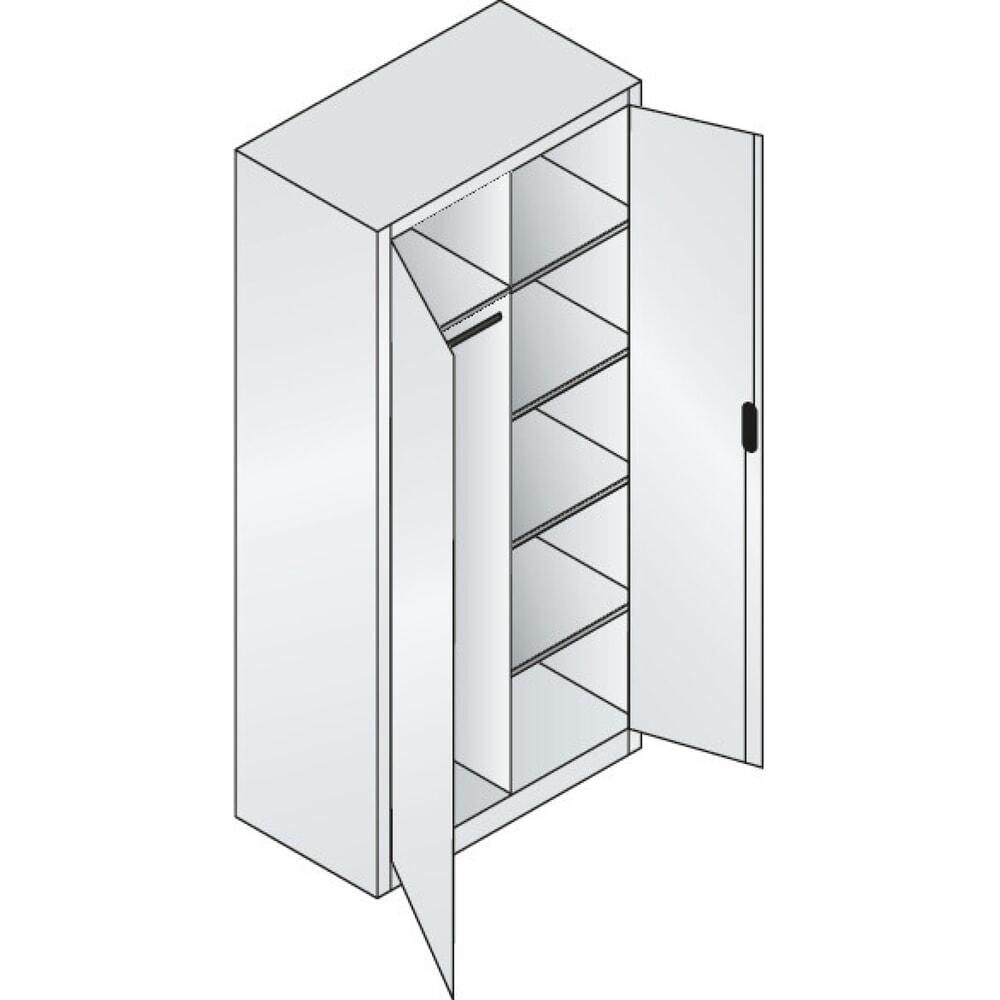N° de l'image du produit 2 : C+P Armoire de bureau 6 compartiments + tringle à vêtements, HxlxP 1 950 x 930 x 500 mm, gris anthracite, gris anthracite
