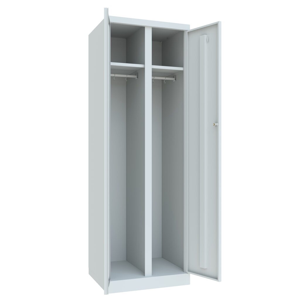 N° de l'image du produit 3 : Armoire-penderie PAVOY avec portes battantes, H x l x P 1 800 x 600 x 500, fermeture centralisée, gris clair, gris clair