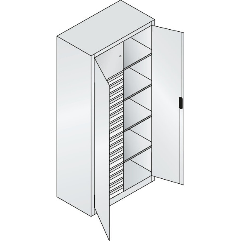 N° de l'image du produit 4 : Armoire pour charges lourdes C+P avec 4 tablettes, H x l x P 1 950 x 930 x 500 mm, gris clair, bleu gentiane