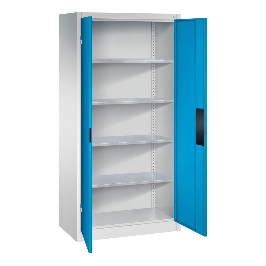 N° de l'image du produit 5 : Armoire pour charges lourdes C+P avec 4 tablettes, H x l x P 1 950 x 930 x 500 mm, gris clair, gris anthracite