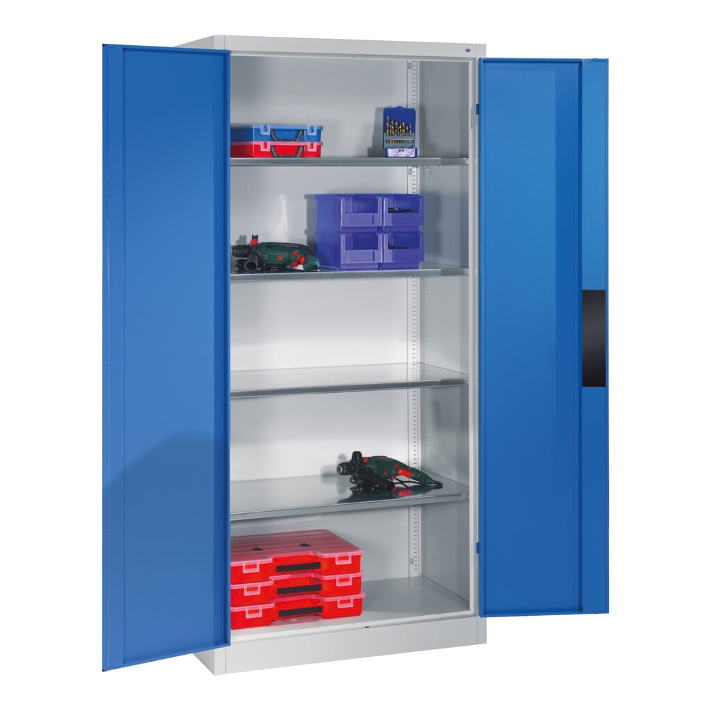 Armoire pour charges lourdes C+P avec 4 tablettes, H x l x P 1 950 x 930 x 500 mm, gris clair, gris anthracite N° de l'image du produit 6 : Armoire pour charges lourdes C+P avec 4 tablettes, H x l x P 1 950 x 930 x 500 mm, gris clair, gris anthracite