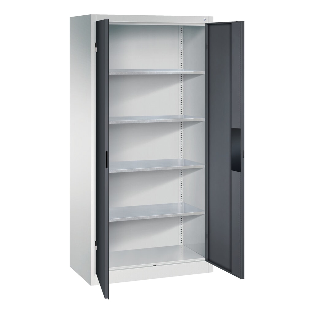Armoire pour charges lourdes C+P avec 4 tablettes, H x l x P 1 950 x 930 x 500 mm, gris anthracite, rouge rubis N° de l'image du produit 5 : Armoire pour charges lourdes C+P avec 4 tablettes, H x l x P 1 950 x 930 x 500 mm, gris anthracite, rouge rubis