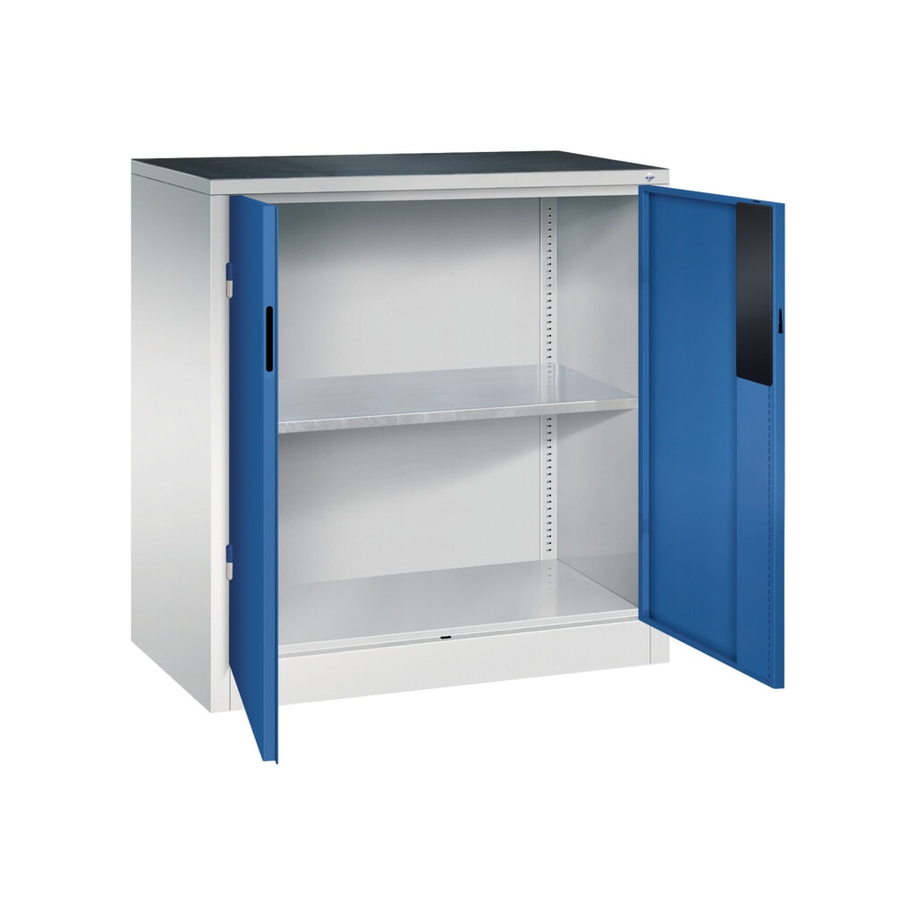 Armoire pour charges lourdes C+P avec 1 tablette, H x l x P 1 000 x 930 x 500 mm, gris clair, bleu gentiane N° de l'image du produit 4 : Armoire pour charges lourdes C+P avec 1 tablette, H x l x P 1 000 x 930 x 500 mm, gris clair, bleu gentiane