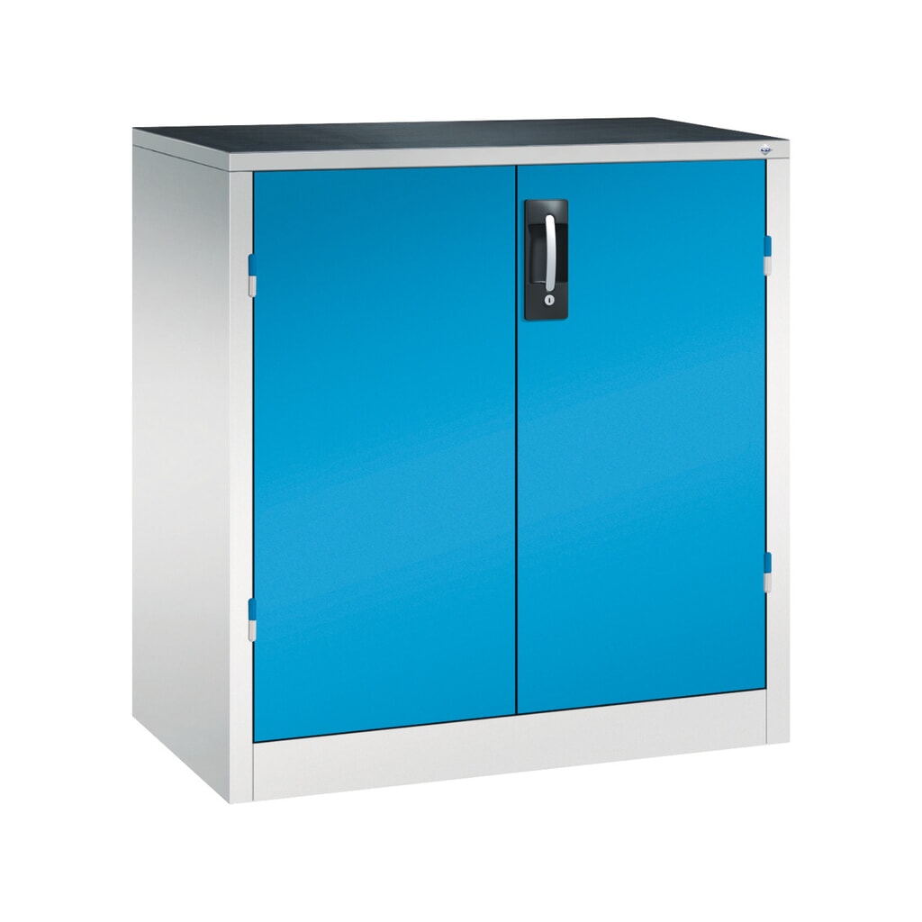 Illustration du produit: Armoire pour charges lourdes C+P avec 1 tablette, H x l x P 1 000 x 930 x 500 mm, gris clair, bleu clair