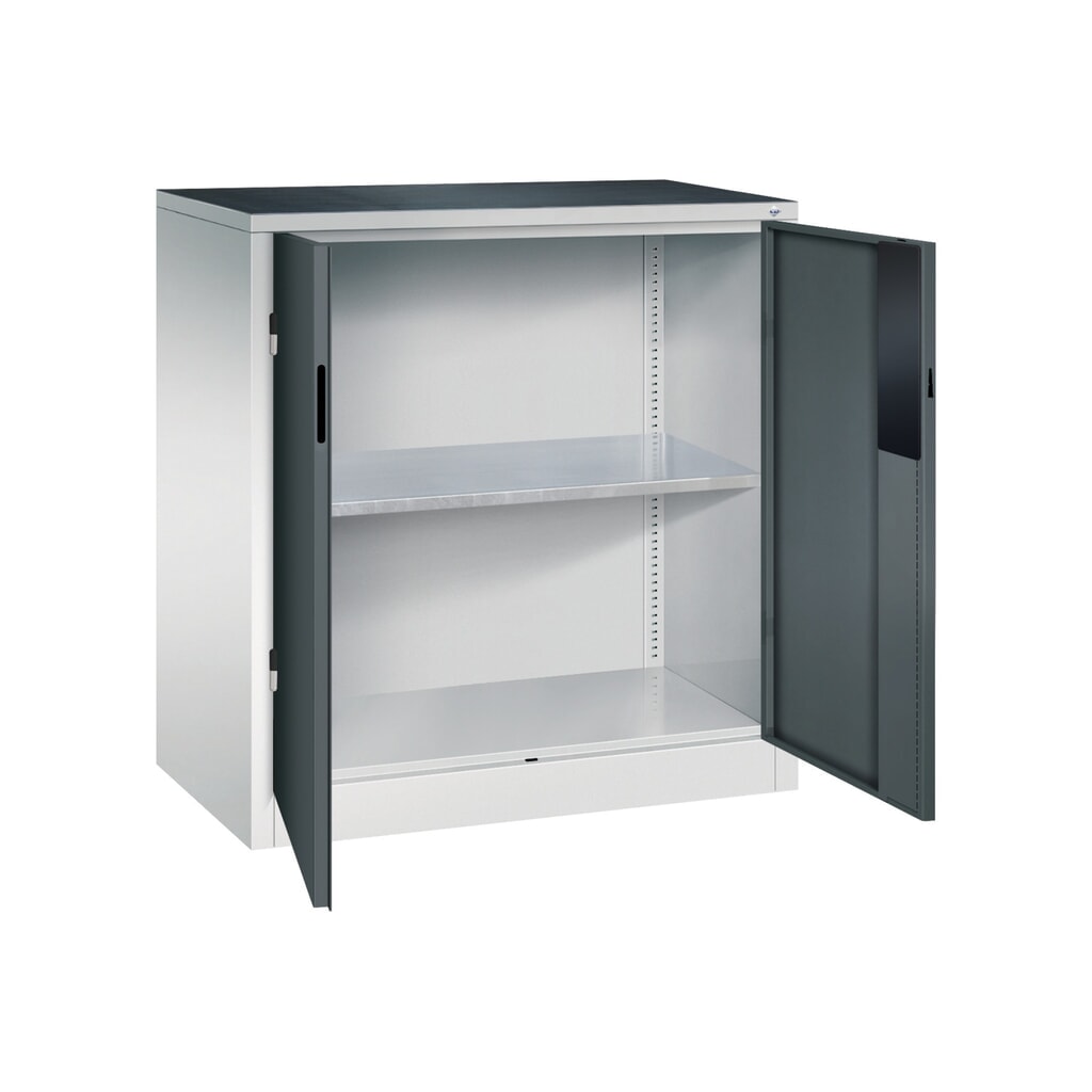 N° de l'image du produit 5 : Armoire pour charges lourdes C+P avec 1 tablette, H x l x P 1 000 x 930 x 500 mm, gris clair, gris anthracite