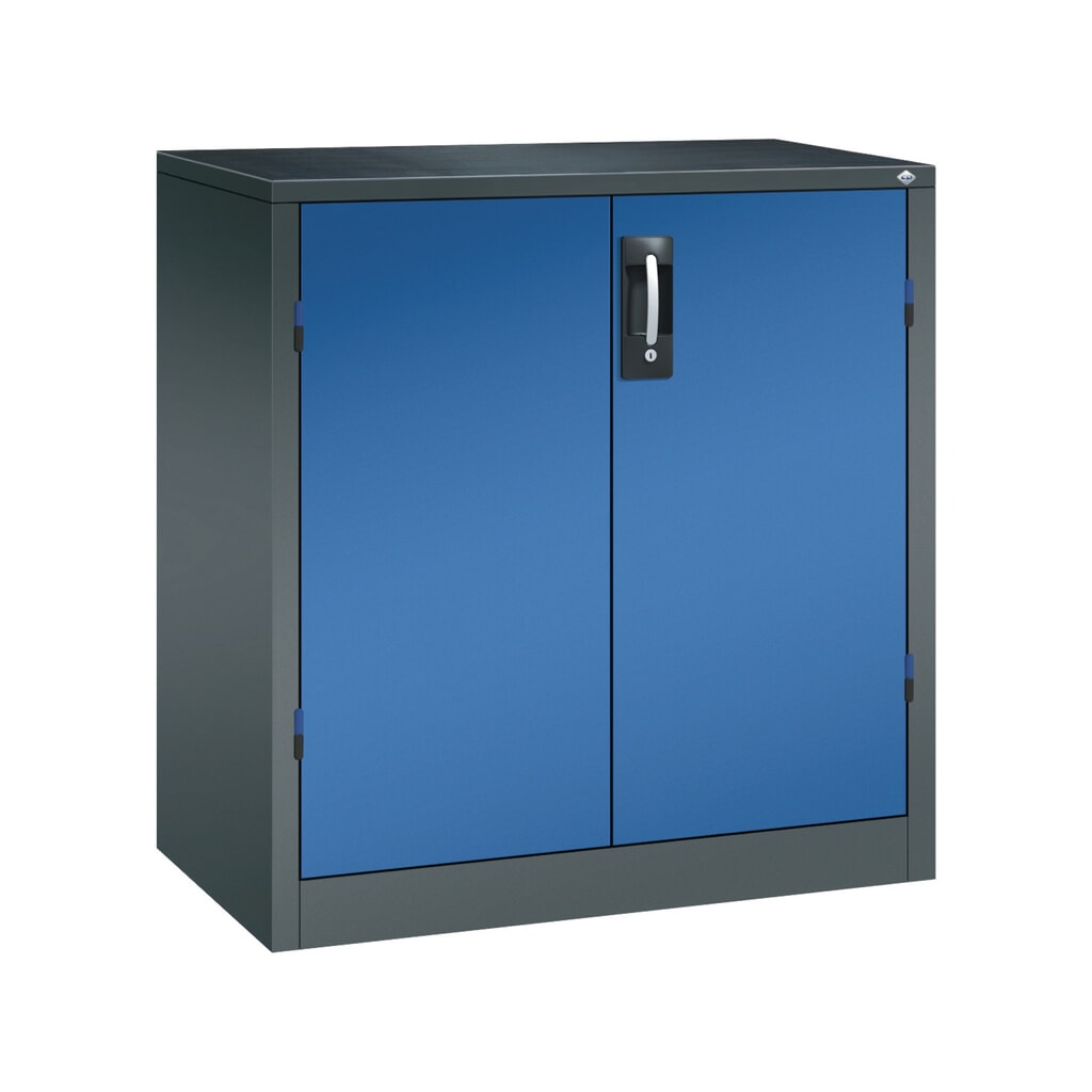 Illustration du produit: Armoire pour charges lourdes C+P avec 1 tablette, H x l x P 1 000 x 930 x 500 mm, gris anthracite, bleu gentiane