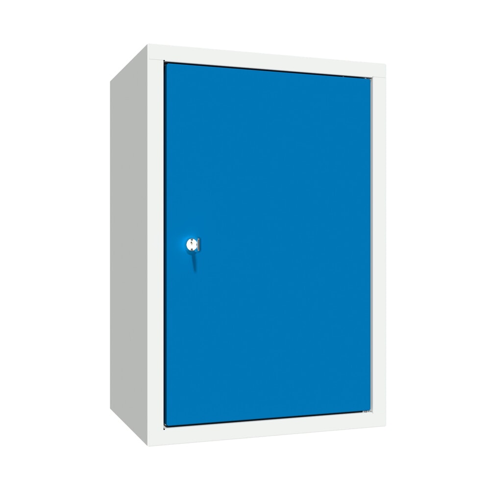 N° de l'image du produit 1 : Armoire suspendue PAVOY, H x l x P 600 x 400 x 300 mm, paroi arrière perforée, bleu gentiane, gris clair