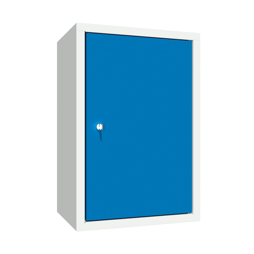Armoire suspendue PAVOY, H x l x P 600 x 400 x 300 mm, paroi arrière perforée, bleu gentiane, gris clair Illustration du produit: Armoire suspendue PAVOY, H x l x P 600 x 400 x 300 mm, paroi arrière perforée, bleu gentiane, gris clair