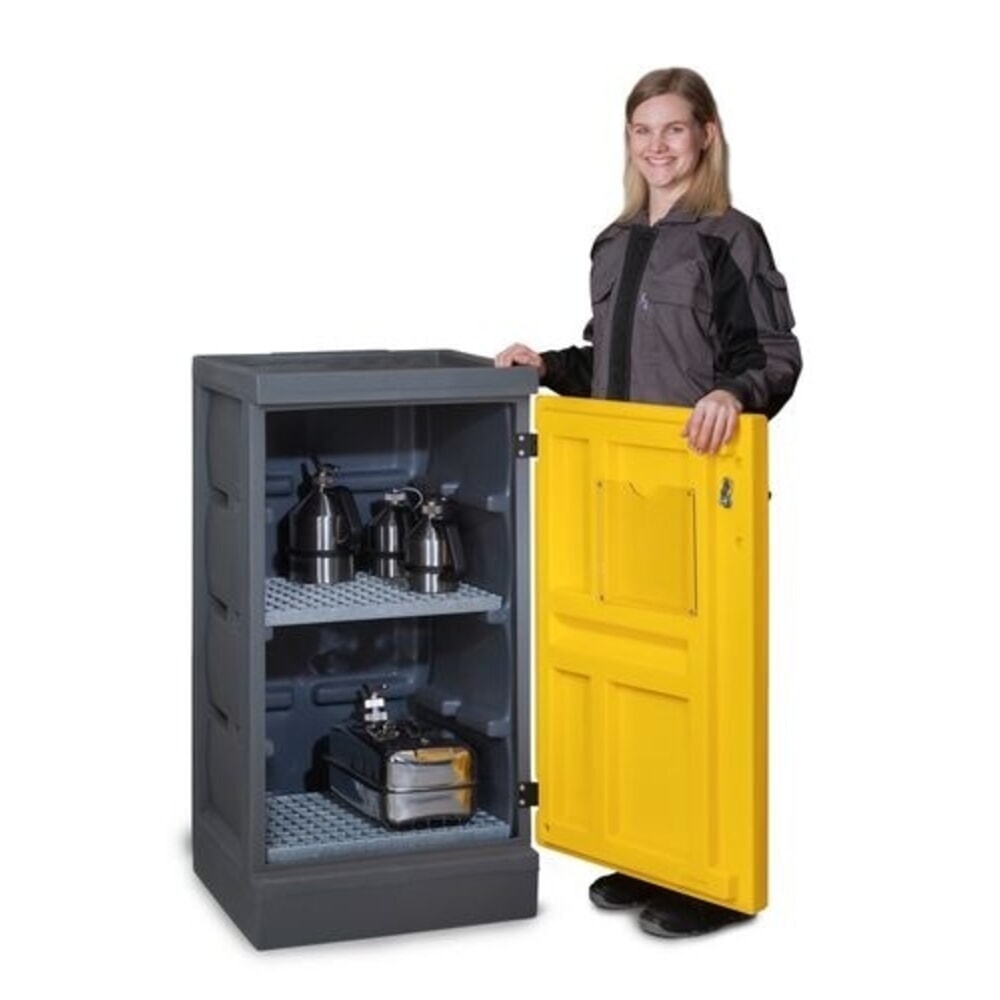 N° de l'image du produit 3 : Denios armoire pour produits chimiques en polyéthylène (PE), H x l x P 1 130 x 610 x 640 mm, 2 grilles galvanisées