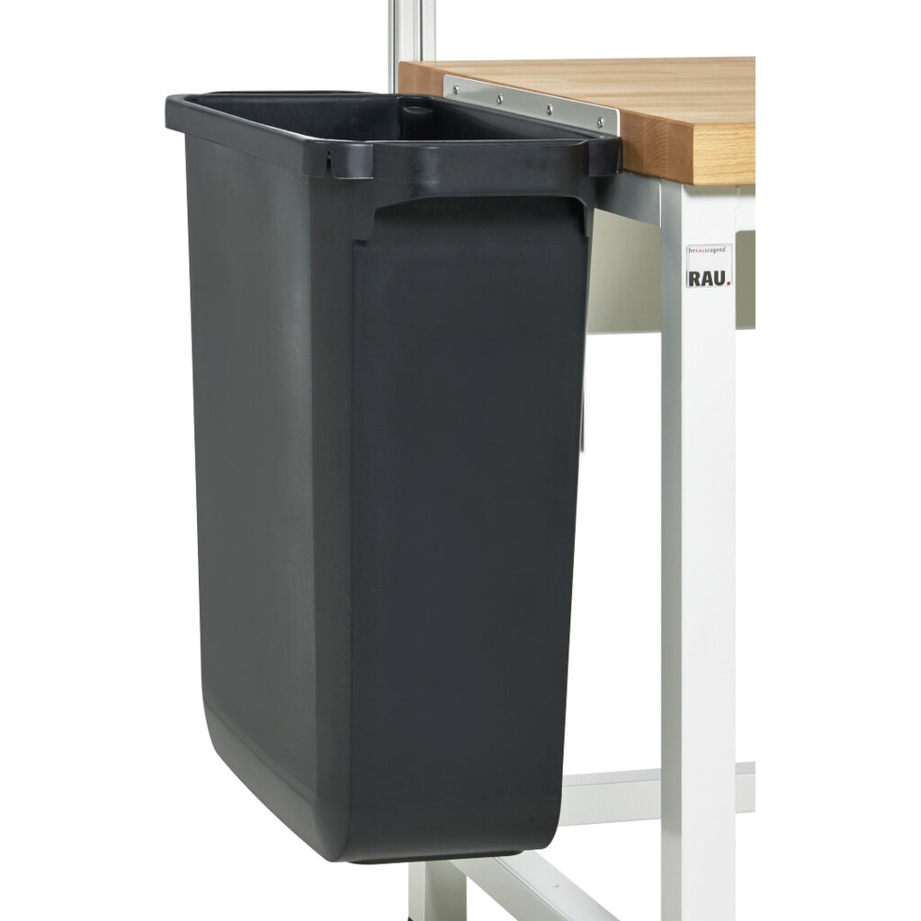 Poubelle pour table d’emballage RAU, pour montage sur plateau, volume de 60 l, noir Illustration du produit: Poubelle pour table d’emballage RAU, pour montage sur plateau, volume de 60 l, noir