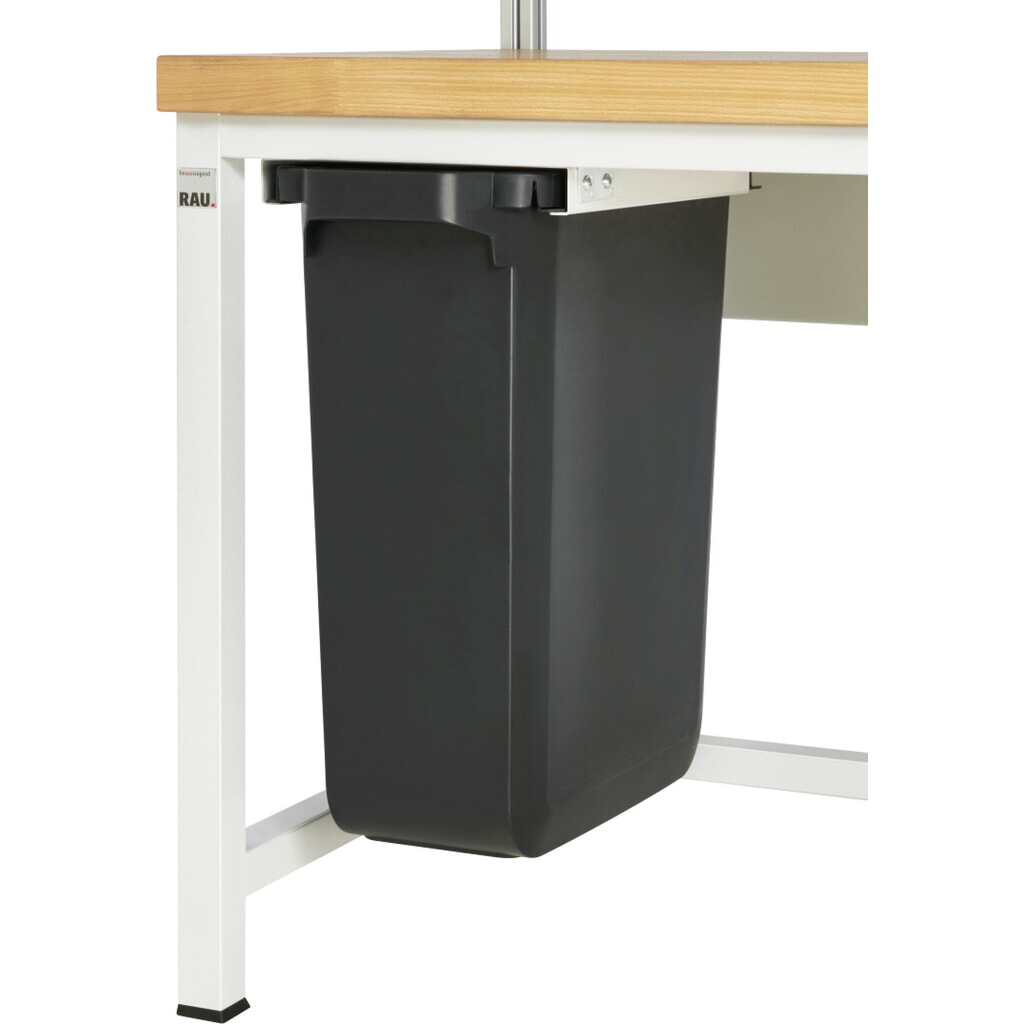 Illustration du produit: Poubelle coulissante pour la table d'emballage RAU, pour montage sous table, volume 60 l, noir